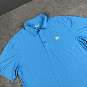 Straight Down Golf Polo XL Blue Polyester Golfer Preppy